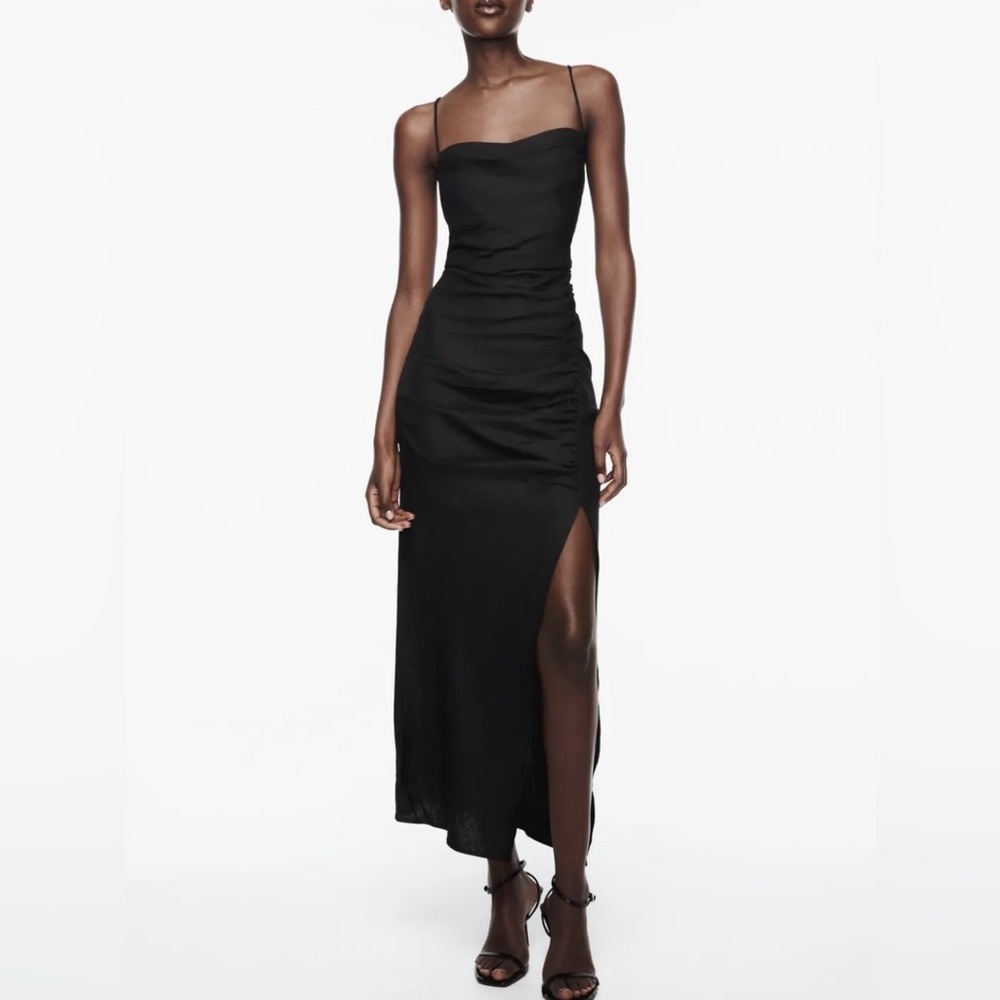 ZARA NWT Linen Blend Dress